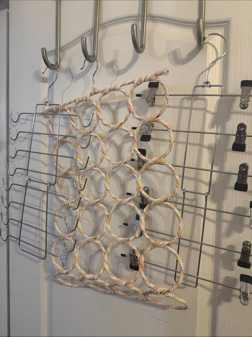 4 Over-the-Door Multi-Hook and Scarf Organizer display clip pants etc
